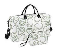 Borsone da viaggio con icone di avocado frutta tropicale borsone weekender/pernottamento con borsa da toilette palestra sport borsone per trekking trekking multifunzione, Icone della collezione di