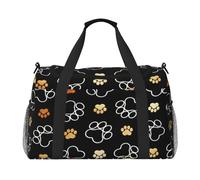 Borsone da viaggio con impronte di zampa di cane, borsa da fine settimana, borsa per il weekend, borsa a mano per allenamento, sport, ospedale