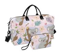 Borsone da viaggio con koala disegnato a mano, borsa da viaggio, borsa da palestra impermeabile, borsa sportiva con borsa da toilette per yoga escursionismo, Koala disegnato a mano carino, 1 Size