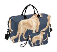 Borsone da viaggio, con Labrador Golden Retriever, borsa da palestra blu con borsa portaoggetti, borsa da viaggio per la notte, per uomini e donne, viaggi, sport, yoga, Multicolore, Taglia unica