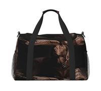 Borsone da viaggio con labrador retriever marrone, grande, pieghevole, impermeabile, per la notte, spiaggia, piscina, sport, palestra