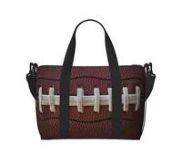 Borsone da viaggio con lacci da football americano, leggero, in tessuto Oxford, borsa da viaggio per donne, ideale per palestra da uomo, Nero , Taglia unica