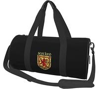 Borsone da viaggio con leone rampante con bandiera scozzese Borsone sportivo pieghevole con ruote, nero