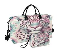 Borsone da viaggio con leopardo, borsa da palestra, borsa da viaggio con animali rosa leopardata, borsa da viaggio da donna, borsa da bagno, Multi 30., Taglia unica