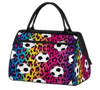 Borsone da viaggio con leopardo colorato per donne, uomini, bambini, ragazze, calcio, fine settimana, weekend, borsa da viaggio, borsa da cabina per sport, palestra, yoga, Colore, (24L) UK, Organizer