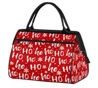 Borsone da viaggio con lettera natalizia Ho per donne, uomini, bambini, ragazze, design natalizio, per fine settimana, fine settimana, 24 l, borsa da cabina per sport, palestra, yoga, Colore, (24L)