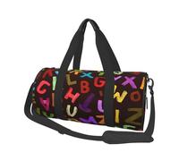 Borsone da viaggio con lettere colorate, borsa da palestra per uomini e donne, borsone sportivo, bagaglio a mano per viaggi di fine settimana, lavoro, campeggio