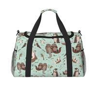 Borsone da viaggio con lontra in stile cartone animato, borsa da fine settimana, borsa da viaggio, borsa per il weekend, per la notte, per allenamento, sport, ospedale