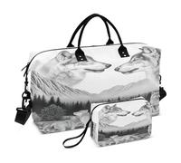 Borsone da viaggio con lupo, borsa da palestra con lupi grigi, borsa da viaggio da donna, borsa da bagno, Multi 81, Taglia unica