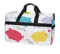 Borsone da viaggio con maiale carino per uomini, donne, ragazzi, ragazze, adolescenti, borsa sportiva oversize con scomparto per scarpe, per la notte, il fine settimana, yoga, allenamento, borsa da