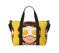 Borsone da viaggio con maschera per gli occhi all'uovo fritto, leggero, da portare con sé, per uomini e donne, borsa impermeabile per la notte in palestra