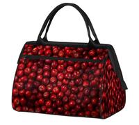 Borsone da viaggio con mele e frutti rossi, per donne, uomini, bambini, ragazzi, ragazze, weekend, pernottamento, borsone da 24 l, borsa da cabina per sport, palestra, yoga, Colore, Grande, Organizer