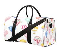 Borsone da viaggio con mongolfiera in stile cartone animato, borsa sportiva colorata, borsa da palestra pieghevole, borsa per la notte, borsa da viaggio per donne e uomini, Mongolfiera dei cartoni,