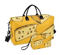 Borsone da viaggio, con motivo a colori di formaggio, borsa da palestra con borsa portaoggetti, borsa per la notte, per uomini e donne, viaggi, sport, yoga, Multicolore, Taglia unica
