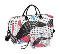 Borsone da viaggio, con motivo a foglia, graffiti, borsa da palestra con borsa portaoggetti, borsa per la notte, per uomini e donne, viaggi, sport, yoga, Multicolore, Taglia unica