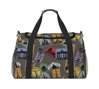 Borsone da viaggio, con motivo a mondi stampati, borsone per la notte, borsa da palestra per donne e uomini, borsa da viaggio per oggetti personali