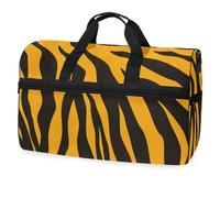 Borsone da viaggio con motivo a righe di tigre, per uomini, donne, ragazzi, ragazze, adolescenti, borsa sportiva oversize con scomparto per scarpe, per la notte, il fine settimana, yoga, allenamento,