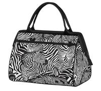 Borsone da viaggio con motivo a righe zebrate, per donne, uomini, bambini, ragazzi, ragazze, weekend, pernottamento, borsone da 24 l, per sport, palestra, yoga, Colore, Grande, Organizer per borse