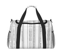 Borsone da viaggio con motivo a strisce triangolari, stile bohémien, borsa da weekend, weekend, borsa da portare con sé, allenamento, sport, ospedale