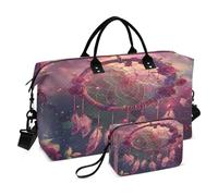 Borsone da viaggio con motivo acchiappasogni con rosa rossa, borsa da palestra, yoga, borse da viaggio per uomo e donna, Acchiappasogni con rose rosse, Taglia unica, Borsone da viaggio