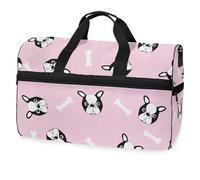 Borsone da viaggio con motivo Boston Terrier, per uomini, donne, ragazzi, ragazze, adolescenti, oversize, con scomparto per scarpe, per la notte, il fine settimana, yoga, allenamento, borsa da