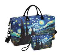 Borsone da viaggio, con motivo cielo stellato di Van Gogh, borsa da palestra con borsa portaoggetti, borsa per la notte, per uomini e donne, viaggi, sport, yoga, Multicolore, Taglia unica