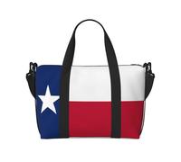 Borsone da viaggio con motivo con bandiera dello stato del Texas, leggero, in tessuto Oxford, borsa da viaggio per donne, ideale per palestra da uomo, Nero , Taglia unica