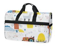 Borsone da viaggio con motivo Farmyard per uomini, donne, ragazzi, ragazze, adolescenti, borsa sportiva oversize con scomparto per scarpe, per la notte, il fine settimana, yoga, allenamento, borsa da