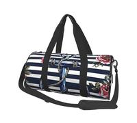 Borsone da viaggio con motivo floreale con ancora, borsa da palestra con rose nautiche, per uomini e donne, borsone sportivo, bagaglio a mano per viaggi di fine settimana, lavoro, campeggio