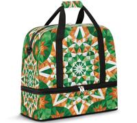 Borsone da viaggio con motivo floreale indiano per donne e uomini, borse per la notte per il fine settimana, pieghevole, bagnato, separato, 47 l, per sport, palestra, yoga, Colore, 47 L, Organizer per