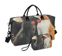 Borsone da viaggio, con motivo gatto che si baciano sulla luna, borsa da palestra con borsa portaoggetti, borsa per la notte, per uomini e donne, viaggi, sport, yoga, Multicolore, Taglia unica
