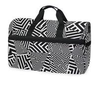 Borsone da viaggio con motivo geometrico ottico senza cuciture, per uomini, donne, ragazzi, ragazze, adolescenti, borsa da palestra oversize con scomparto per scarpe, per la notte, il fine settimana,