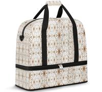 Borsone da viaggio con motivo geometrico per donne e uomini, borse per la notte per il fine settimana, pieghevole, separato da bagnato, 47 l, per sport, palestra, yoga, Colore, 47 L, Organizer per