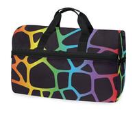 Borsone da viaggio con motivo giraffa arcobaleno per uomini, donne, ragazzi, ragazze, adolescenti, borsa sportiva oversize con scomparto per scarpe, per la notte, il fine settimana, yoga, allenamento,