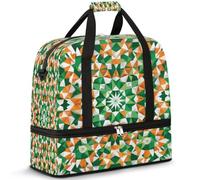 Borsone da viaggio con motivo indiano a tema per donne e uomini, borse da notte per il fine settimana pieghevole bagnato separato 47 L Tote Bag per sport palestra yoga, Colore, 47 L, Organizer per