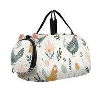 Borsone da viaggio con motivo papaveri californiani vibranti per ragazzi durante la notte Weekender borsone per ragazze borsone per scarpe da viaggio, Polli Floreali, classico