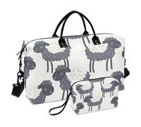 Borsone da viaggio, con motivo pecorella divertente (2), borsa da palestra con borsa portaoggetti, borsa per la notte, per uomini e donne, viaggi, sport, yoga, Multicolore, Taglia unica