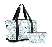 Borsone da viaggio con motivo pinguini, borsa da palestra per sport, impermeabile, borsa da viaggio con scomparto, Motivo pinguini., Taglia unica, Borsone da viaggio