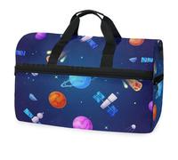 Borsone da viaggio con motivo senza cuciture con elementi cosmici per uomini, donne, ragazzi, ragazze, adolescenti, borsa sportiva oversize con scomparto per scarpe, per la notte, il fine settimana,