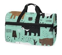 Borsone da viaggio con motivo senza cuciture con orsetti carini, per uomini, donne, ragazzi, ragazze, adolescenti, borsa da palestra oversize con scomparto per scarpe durante la notte, fine settimana,