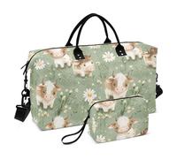 Borsone da viaggio con mucca dolce e verde salvia, borsone da viaggio per weekender/pernottamento grande borsa da palestra con tracolla regolabile per viaggi pieghevole bolsas Grandes para Mujer