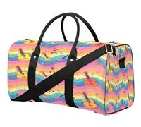 Borsone da viaggio con musica colorata per donne, uomini, ragazze, ragazzi, weekend, pernottamento, 22,7 l, borsa da cabina per sport, palestra, yoga, Colore, 22.7L, Organizer per borse
