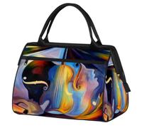 Borsone da viaggio con musica umana astratta per donne uomini bambini ragazze musica colorata weekend borse da notte 24 L borsone tote borsa da cabina per sport palestra yoga, Colore, (24L) UK,