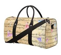 Borsone da viaggio con note musicali, ballerine, per donne, uomini, ragazze, ragazzi, borse per il fine settimana, 22,7 l, borsa da cabina per sport, palestra, yoga, Colore, 22.7 L, Organizer per