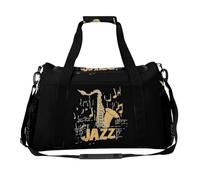 Borsone da viaggio con note musicali per sassofono jazz, borsa da palestra per uomo e donna
