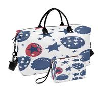 Borsone da viaggio con palloni da football americano, borsa da toilette e tracolla regolabile, per viaggi, palestra, yoga, fine settimana, Multicolore, Taglia unica, Beauty case
