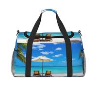 Borsone da viaggio con palme da spiaggia, grande, pieghevole, impermeabile, per la notte, spiaggia, piscina, sport, palestra
