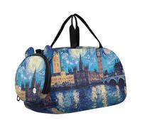 Borsone da viaggio con panda e avocado carino per ragazzi durante la notte Weekender borsone da ragazza borsone da viaggio borsa sportiva da ballo, Starry Night Londra, classico