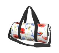 Borsone da viaggio con papaveri e farfalle, borsa da palestra per uomini e donne, borsone sportivo, bagaglio a mano per viaggi di fine settimana, lavoro, campeggio