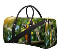 Borsone da viaggio con pappagallo e uccellino, per donne, uomini, ragazze, ragazzi, fine settimana, 22,7 l, borsa da cabina per sport, palestra, yoga, Colore, 22.7L, Organizer per borse